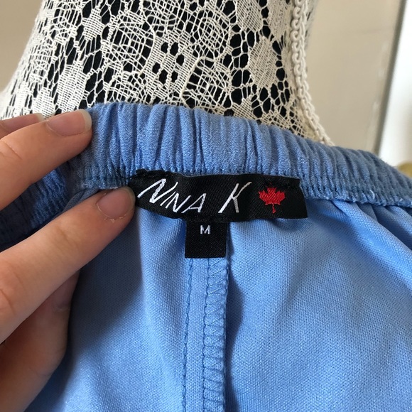 Light Blue Designer Nina K Maxi Skirt - Picture 5 of 5